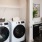a room with a washing machine