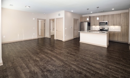 spacious room with natural lighting