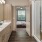 a bathroom with a glass shower