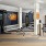 a large room with workout machines